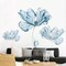 Large Blue Poppy Wall Decals – Floral Stickers for Bedroom, Living Room, Bathroom & Office, 71"x43"